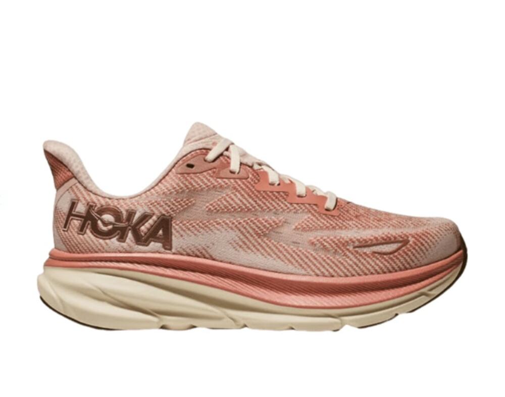 Hoka One One Clifton 9 Running Shoes MetaRocker Walking Sandstone Cream Pink 9B
